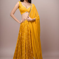 Bandhani Silk Lehenga Choli Set with Dupatta