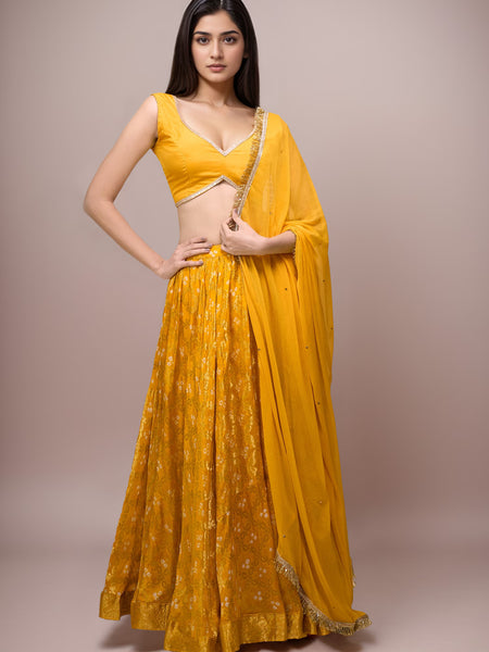 Bandhani Silk Lehenga Choli Set with Dupatta