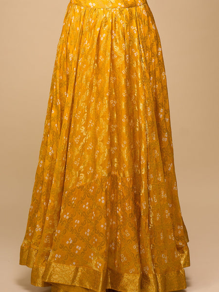 Bandhani Silk Lehenga Choli Set with Dupatta