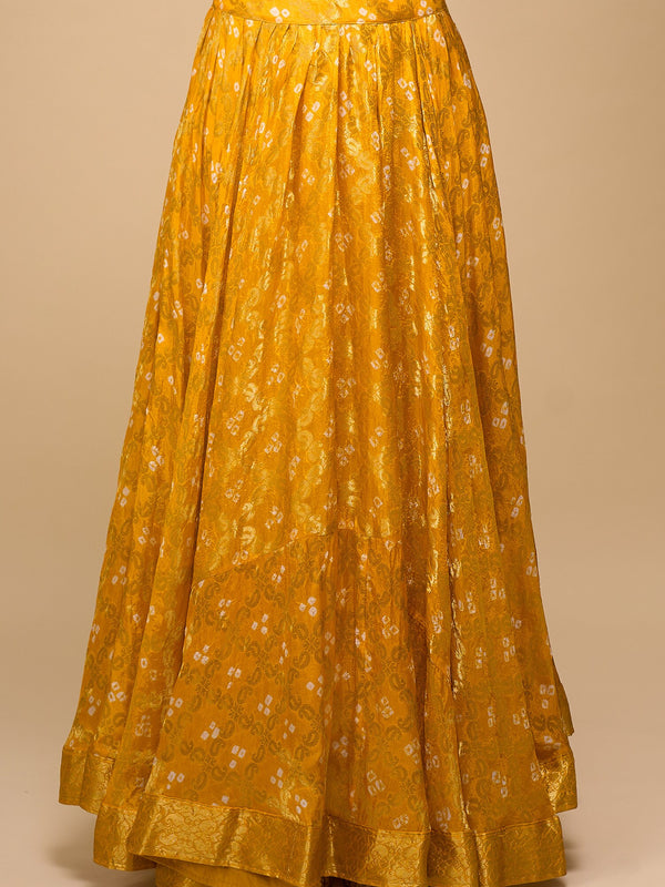 Bandhani Silk Lehenga Choli Set with Dupatta