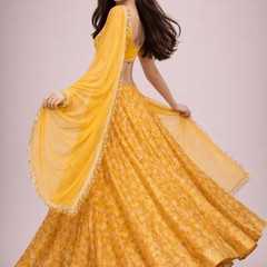 Bandhani Silk Lehenga Choli Set with Dupatta