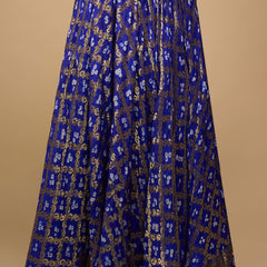 Royal Blue Bandhani Silk Lehenga Set for Women