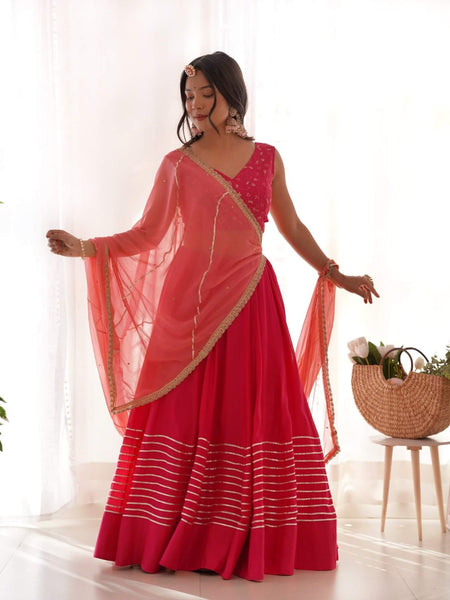 Ruby pink lehenga set