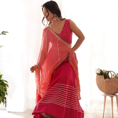 Ruby pink lehenga set