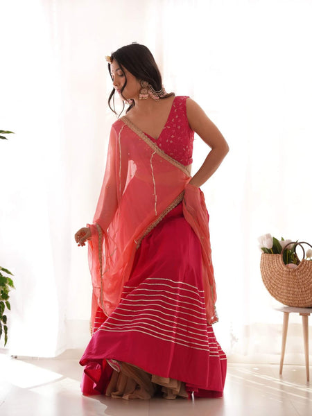 Ruby pink lehenga set