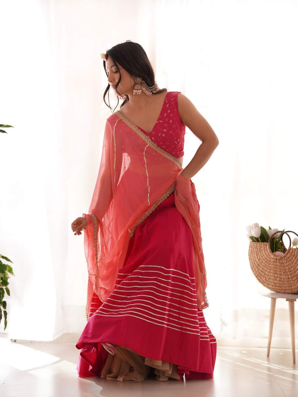 Ruby pink lehenga set