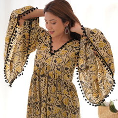 Kalamkari Print Cotton Tiered Dress
