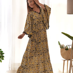 Kalamkari Print Cotton Tiered Dress