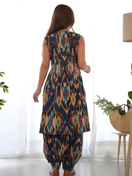 Ikat Print Cotton Co-ord Set for Women