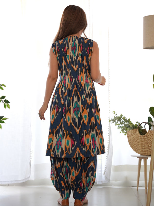Ikat Print Cotton Co-ord Set for Women