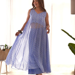Lilac leheriya anarkali set (Set of 2)