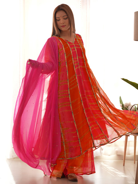 Tie-Dye Anarkali Set for Women