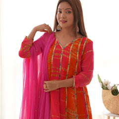 Tie-Dye Anarkali Set for Women