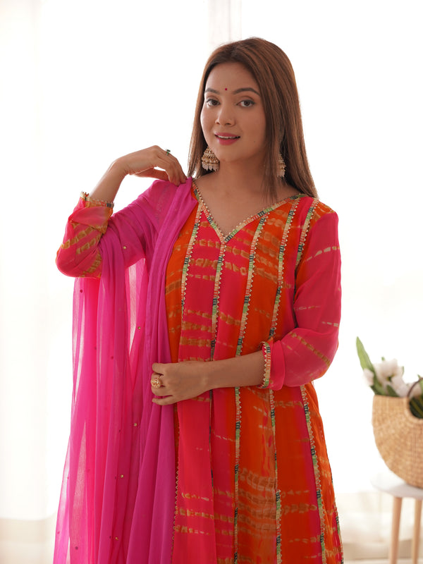 Tie-Dye Anarkali Set for Women
