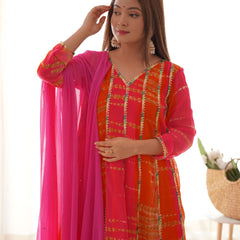 Tie-Dye Anarkali Set for Women