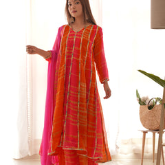 Tie-Dye Anarkali Set for Women