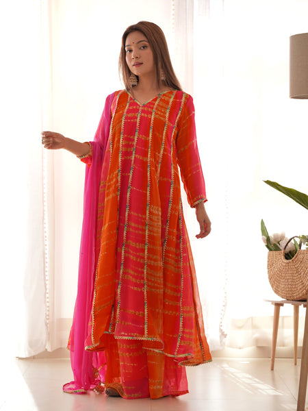 Tie-Dye Anarkali Set for Women