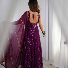 Bandhani Anarkali Set with Chiffon Dupatta