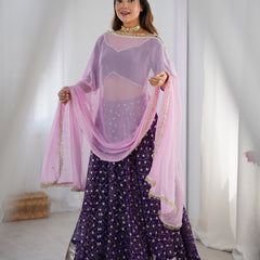 Bandhani Flared Lehenga Set with Dupatta