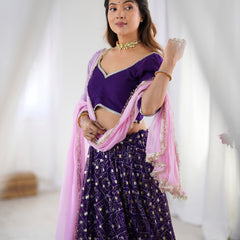 Bandhani Flared Lehenga Set with Dupatta