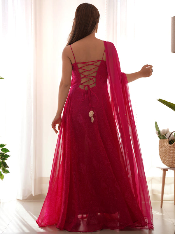 Bandhani Anarkali Set for Women
