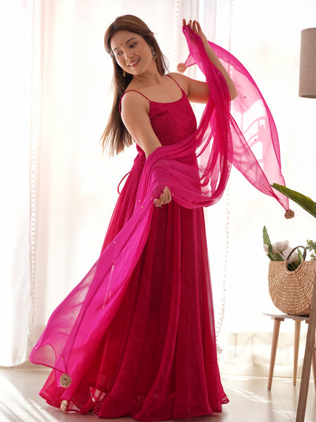 Bandhani Anarkali Set for Women