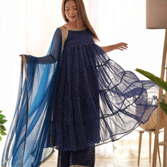Navy blue leheriya set