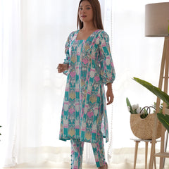 Ikat Print Cotton Co-ord Set for Women
