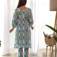 Ikat Print Cotton Co-ord Set for Women