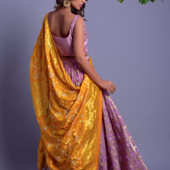 LAVENDER LEHENGA SET WITH YELLOW DUPATTA