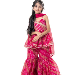 Gulabi Noor – Bandhani Peplum Sharara Set
