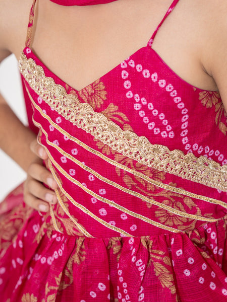 Gulabi Noor – Bandhani Peplum Sharara Set