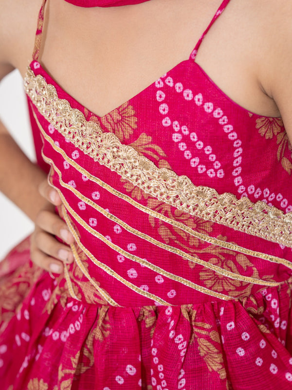 Gulabi Noor – Bandhani Peplum Sharara Set