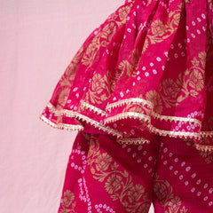 Gulabi Noor – Bandhani Peplum Sharara Set