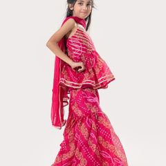 Gulabi Noor – Bandhani Peplum Sharara Set