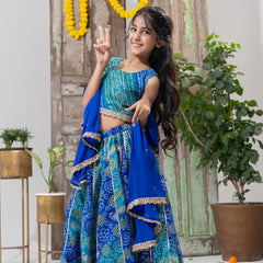 Neelambari – Bandhani Lehenga Choli Set