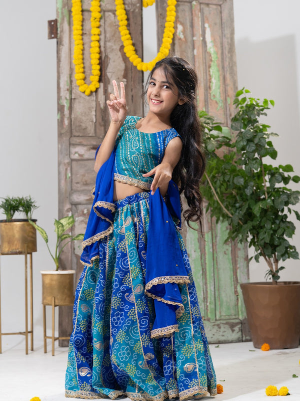 Neelambari – Bandhani Lehenga Choli Set