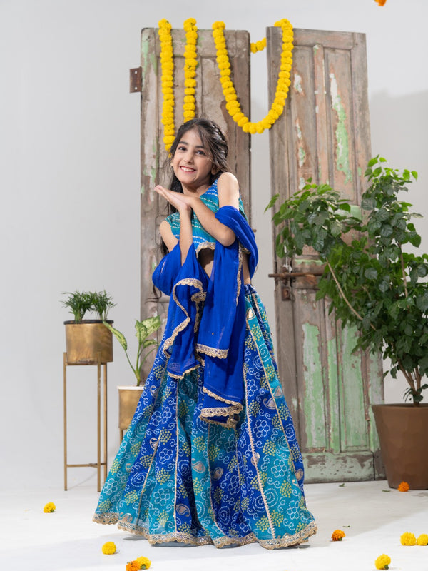 Neelambari – Bandhani Lehenga Choli Set