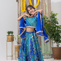 Neelambari – Bandhani Lehenga Choli Set
