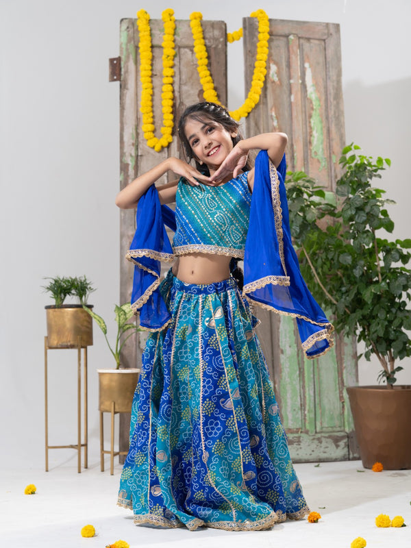 Neelambari – Bandhani Lehenga Choli Set