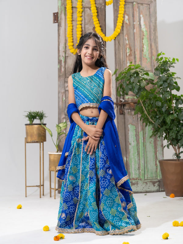 Neelambari – Bandhani Lehenga Choli Set