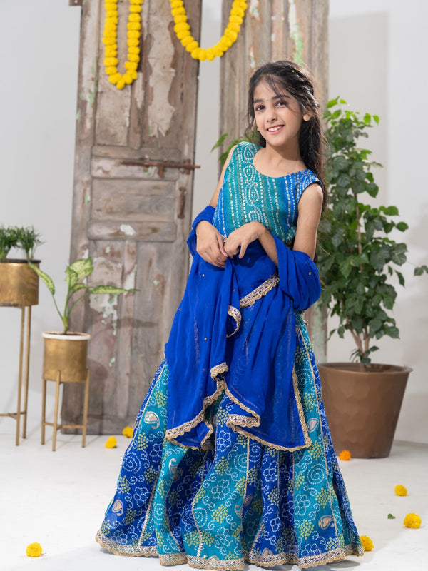 Neelambari – Bandhani Lehenga Choli Set