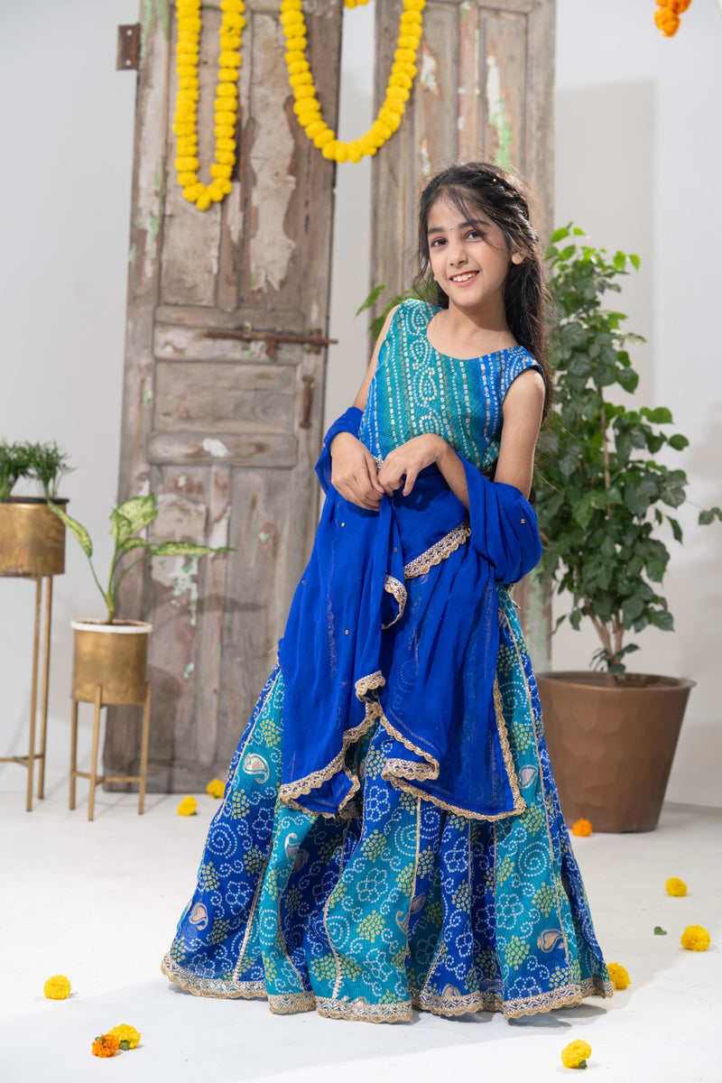 Neelambari – Bandhani Lehenga Choli Set