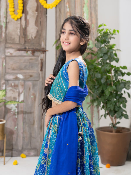 Neelambari – Bandhani Lehenga Choli Set