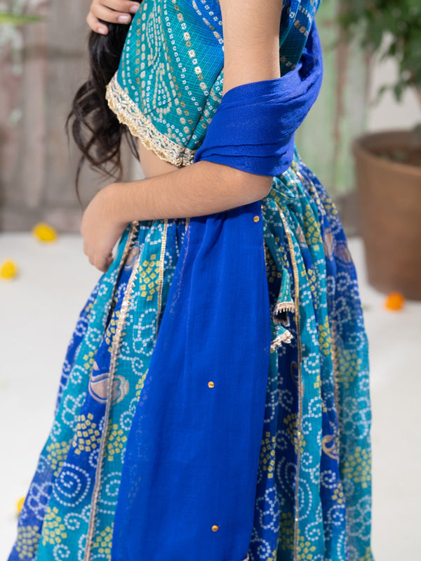Neelambari – Bandhani Lehenga Choli Set