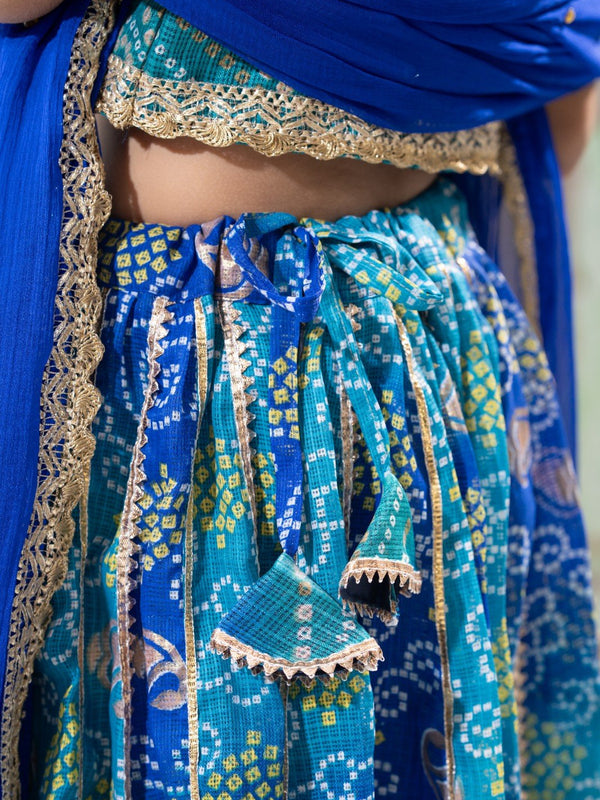 Neelambari – Bandhani Lehenga Choli Set