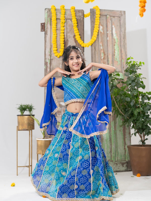 Neelambari – Bandhani Lehenga Choli Set