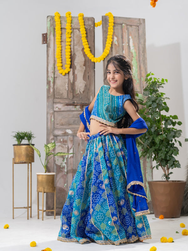 Neelambari – Bandhani Lehenga Choli Set
