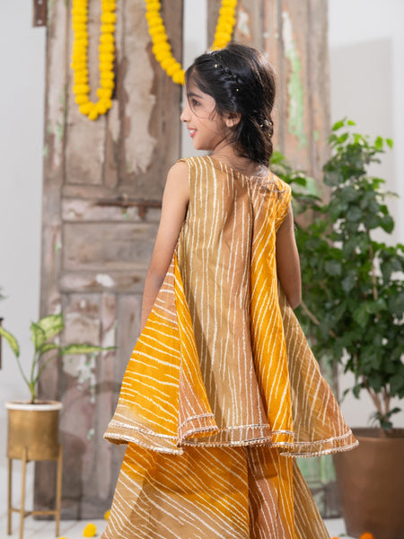 Kesari Glow – Striped Peplum Palazzo Set