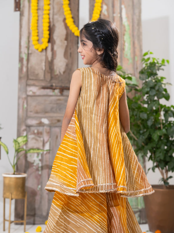 Kesari Glow – Striped Peplum Palazzo Set